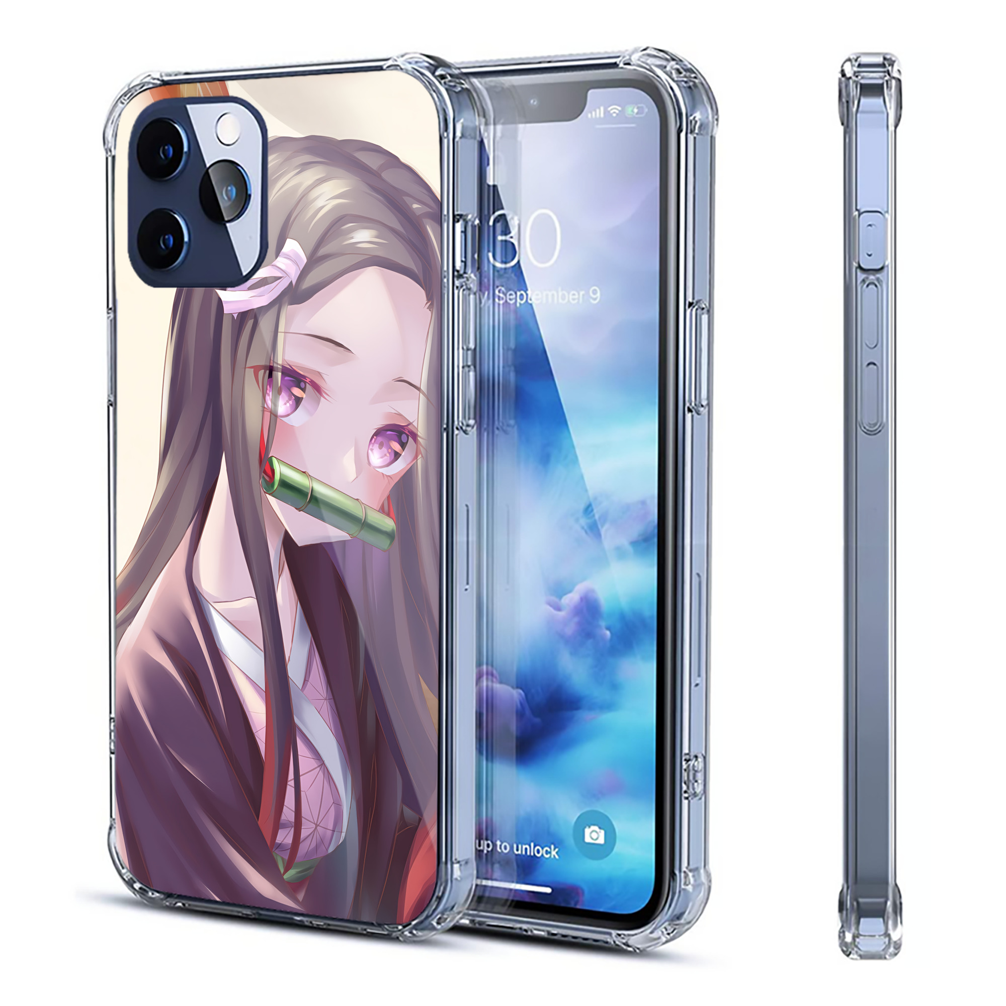 （画像用） 鬼滅の刃（きめつのやいば）竈門 禰󠄀豆子／かまど ねずこ Kamado Nezuko 【iPhone 12シリーズ対応】透明スマホケース（クリアソフトケース）